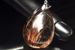 【１点物】シルバー925◇高発色 ブロンズルチルクォーツ　32x24mm　ドロップ ペンダントトップ パワーストーン 天然石 _PC6720