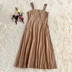 フォロワー限定お得なクーポン配布中！ 『URBAN RESEARCH DOORS』アーバンリサーチドアーズ　キャミソールワンピース　ロング　ノースリーブ　フレア　Aライン　ポケット有　バックファスナー　胸下切り替え　綿　コットン　ベージュ(F)