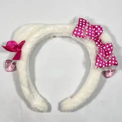 【美品】USJ ユニバ 限定 ハローキティ カチューシャ パール ハート