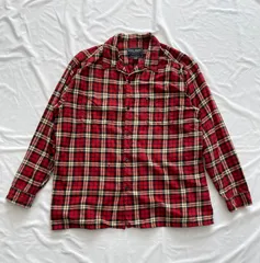 POLO JEANS ネルシャツ　コットンシャツ　チェック柄　赤　レッド　XL