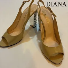 👠✨ ダイアナ　 DIANA　エナメル オープントゥ　ビジューヒールサンダル　24cm ✨👠