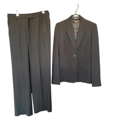 Z1589 【訳あり】ANNE KLEIN アンネクライン スーツ レディース8 ブラック 黒 ロングパンツ テーラードジャケット