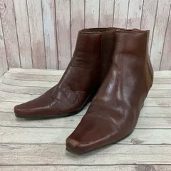 クラークス clarks ショートブーツ サイドゴア ポインテッドトゥ レザー ブラウン 茶 3 1/2