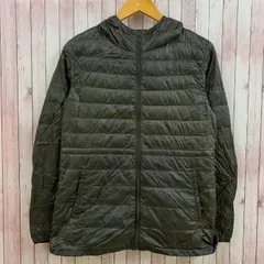 ユニクロ UNIQLO ウルトラライトダウンジャケット フード ジップアップ ナイロン カーキ M レディース
