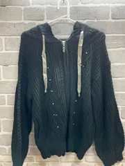 【G3-67】◇ axes femme Mサイズ ニットパーカ　黒色