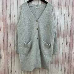 ベイフロー BAYFLOW ニット カーディガン 長袖 Vネック ウール混 アルパカ グレー 2