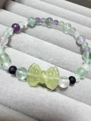 フローライトリボンブレスレット　天然石