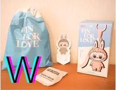 【完全正規品】LABUBU ラブブ Pin for love　イニシャル　【W】　　POP MART