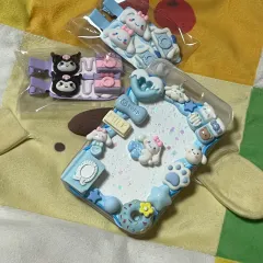 amikii Sanrio サンリオ デコ電 デコ デコデン シナモロール クロミ ピン+トレカ カード ケース