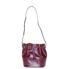 Cartier (カルティエ) マストライン ボルドー 巾着 ショルダーバッグ レッド ゴールド金具 レザー