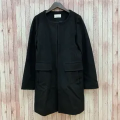 エムプルミエ ブラック M-Premier BLACK コート ノーカラー ウール カシミヤ混 日本製 ブラック 黒 38 レディース