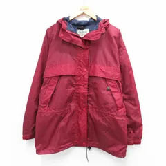 古着 エルエルビーン LLBEAN 長袖 ナイロン ジャケット パーカー レディース 90s リップストップ 大きいサイズ エンジ 内側メッシュ 25nov0のサムネイル