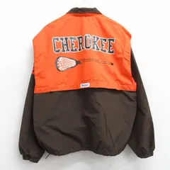 XL/古着 長袖 ハーフジップ ナイロン ジャケット メンズ 90s チェロキー ラクロス ツートンカラー 茶他 ブラウン 内側メッシュ 25nov04 中