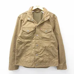 M/古着 リーバイス Levis 長袖 ジャケット メンズ ダック地 ベージュ系 カーキ 内側メッシュ 25nov04 中古 アウター ジャンパー ブルゾン