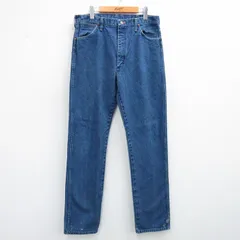 W34/古着 ラングラー ジーンズ メンズ 80s コットン 紺 ネイビー デニム 25nov04 中古 ボトムス ジーパン Gパン ロング パンツ