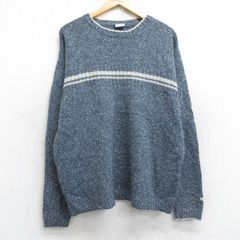 ドッカーズ ニットベスト Vネック アクリル 無地ブルー US古着z18① 中古古着 DOCKERS コットン ニット セーター