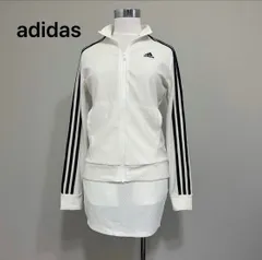 y2k adidas アディダス セットアップ　ゴルフウェア　ジャージ 上下セット　白　ブルゾン　スカート　 メッシュ FH797