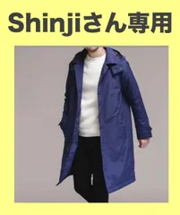 nano universe [暖トリオ]フード脱着ステンカラーハイブリッドダウンコート ネイビー L