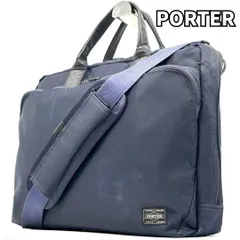 【洗練を携える、2WAYの機能美】　PORTER ポーター　タイム ビジネスバッグ ブリーフケース 2WAY 大容量 ナイロン レザー メンズ　ネイビー