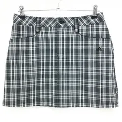 【超美品】アディダス スカート グレー×白 チェック ストレッチ  レディース L/G ゴルフウェア adidas