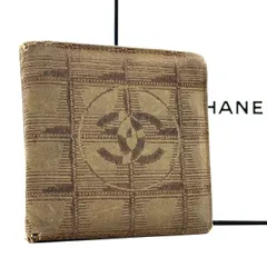 【軽やかに香る上品】　CHANEL シャネル　二つ折り財布 ニュートラベルライン ココマーク ナイロンジャガード　ブラウン
