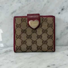 【新品未使用】GUCCI GGパターン 二つ折り財布 ベージュ/ワインレッド 新品未使用】GUCCI GGパターン 二つ折り財布 ベージュ/ワインレッド