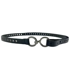 未使用 ディオール ベルト 幅細 アクセサリー ロゴ レザー ブラック シルバー Christian Dior レディース 人気 定番 上品 高級感 エレガント