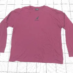 ◇ ⊇ KANGOL カンゴール ワンポイント刺繡 長袖 ロングTシャツ サイズL ワインレッド系 メンズ E  【1508200025681】