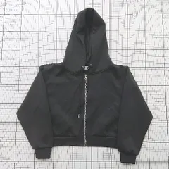 ◇ ⊇ MONO-MART モノマート モード系 長袖 ショート丈フルジップパーカー サイズF ブラック系 レディース E  【1508200025605】