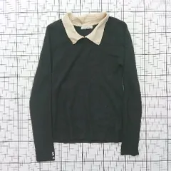 ◇ ⊇ プロポーションボディドレッシング 装飾 長袖 襟パール付きニット サイズM ブラック系 レディース E  【1508200026541】