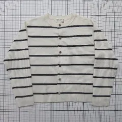 ◇ ⊇ ロペピクニック ボーダー模様入り 長袖 ミラノリブコンパクトカーディガン サイズ38 ホワイト系 レディース E  【1508250008818】