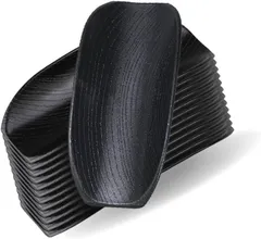 JP Number おしぼりトレー おしぼり置き 木目デザイン おしぼり受け 来客用 業務用 セット (ブラック 12個,  長さ16cm x 幅8cm x 高さ2.5cm)