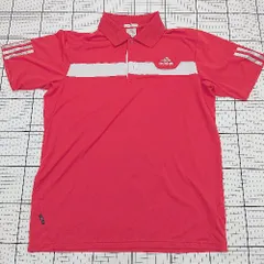 ◇ ⊂ adidas アディダス ワンポイント 半袖 ポロシャツ サイズL レッド系 レディース E  【1508250016059】