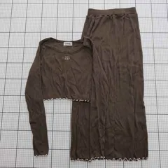 ◇ ⊇ CIAOPANIC チャオパニック シンプル系 ロング丈 - ショート丈ニットスカートセット サイズ1 ブラウン系 レディース E  【1508250043611】