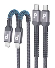 【迅速発送】USB-C Lightning ケーブル 2M 2本セット MFi認証 タイプC ライトニング グレー Type C iPhone 充電 急速充電 データ転送 高耐久 PD対応 iPhone 13/12/11/Mini/Pro/Pro Max/SE