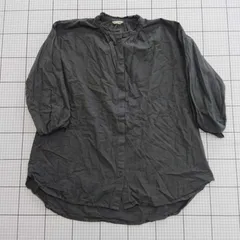 ◇ ⊂ Samansa Mos2 バンドカラーブラウス チャコール系 Fサイズ レディース E  【1508250044175】