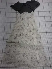 ◇ ⊂ tocco closet フラワープリントドッキングワンピース グレー系×オフホワイト系 M レディース E  【1508250045486】