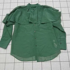 ◇ ⊂  JEANASIS フリルカラーロングシャツ グリーン系 Fサイズ レディース E  【1508250045394】