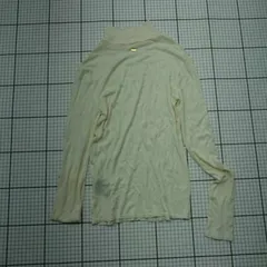 ◇ ⊂ アニュアンス シンプル 長袖 シアーウールタートルネックカットトップス サイズフリー アイボリー系 レディース E  【1509100023616】