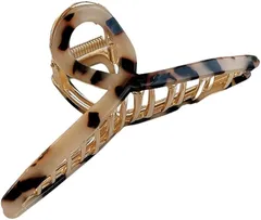 JP Number バンスクリップ 大きめ ヘアクリップ 髪留め ファッション エレガントデザイン (べっ甲色)