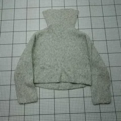 ◇ ⊇ プロポーション シンプル ショート丈 タートルネック 長袖 ニット サイズフリー ライトグレー系 レディース E  【1509100023357】