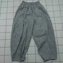 ◇ ⊂ パターントルソ ストライプ柄 ワイドテーパードパンツ サイズ表記なし ネイビー系 ホワイト系 レディース E  【1509100023241】