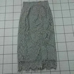 ◇ ⊂ プロポーション 花柄 レース フェミニン ロング タイト スカート サイズS ライトグレー系 レディース E  【1509100023234】