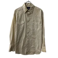 Wrangler 長袖 ウエスタンシャツ L～ ベージュ ラングラー 無地 スナップボダン 胸ポケット トップス 春物 a710-7064