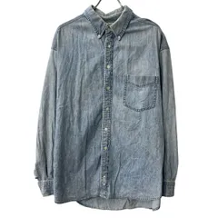 GAP BLUE JEANS 長袖 デニムシャツ XL ライトブルー ギャップ 無地 ボタンダウン 胸ポケット 長袖シャツ トップス 春物 a710-7068のサムネイル