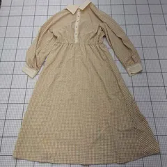 ◇ ⊂ axes femme アクシーズファム チェック柄 長袖 ロング丈 ワンピース サイズF イエロー系 レディース E  【1509100027317】