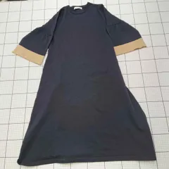 ◇ ⊂ FAVORI ニット 長袖 ロング丈 ワンピース サイズ38 ネイビー系 レディース E  【1509100027300】