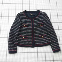 ◇ ⊆ NOLLEY'S ノーリーズ ストライプ柄 長袖 アウター サイズ38 ネイビー系 レディース E  【1509100028093】