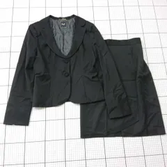 ◇ ⊂ SWINGLE 無地 膝下丈 スカートスーツ サイズM ブラック系 レディース E  【1509100028208】