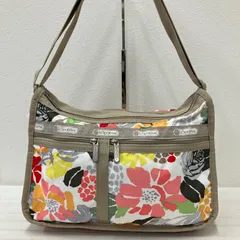 5595　LeSportsac レスポートサック　レディース　ナイロン　デラックスエブリデイ　ショルダーバッグ　ワンショルダー　肩がけ　斜めがけ　クロスボディ　花柄　総柄　ベージュ
